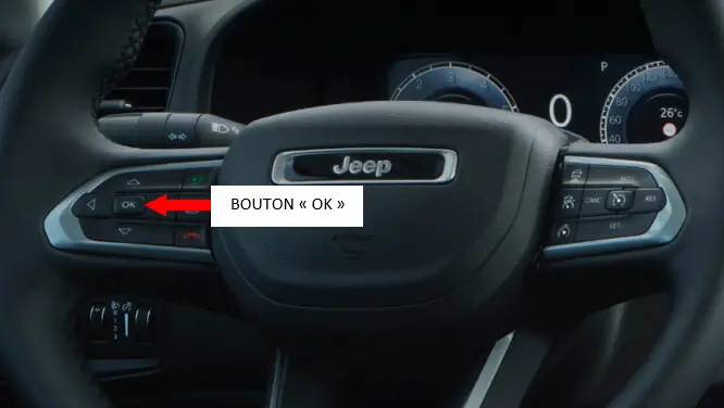 Bouton OK volant Jeep